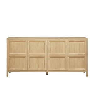 English Elm 67'' Scandinavian Oak Sideboard with Touch Latch Doors Soft Close Hinges Living Room Storage Oak W1820P420817