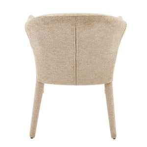 English Elm Modern Chenille Linen Accent Chair Sculptural Hollow Back Swivel Seat for Dining Vanity Khaki W3493P456190