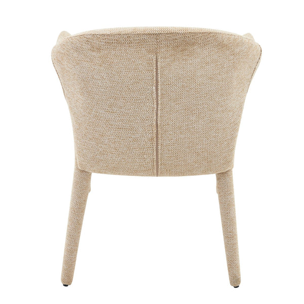 English Elm Modern Chenille Linen Accent Chair Sculptural Hollow Back Swivel Seat for Dining Vanity Khaki W3493P456190