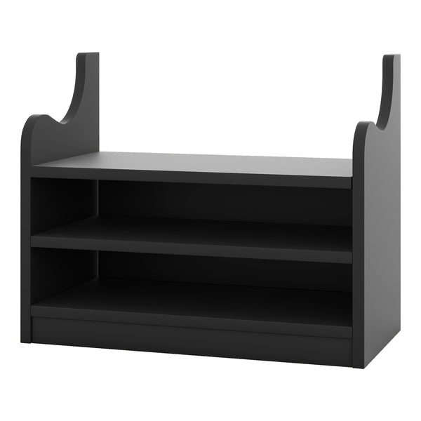 English Elm 4-in-1 Hall Tree with Bench, 7 Hooks, 2 Cabinets & 4 Drawers for Entryway Storage and Seating Black W1580S00089