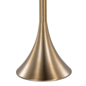 English Elm 65" Hourglass Floor Lamp Matte Golden Bronze Sculptural Body with White Linen Drum Shade B202P223994