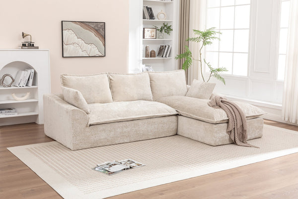 English Elm 103" Modern Modular L-Shaped Sectional Couch - Cloud-Like Comfort, No Assembly, Premium Chenille Upholstery W1170S00039