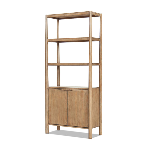 English Elm Nolan Tall Reclaimed Pine Bookcase with Lower Cabinet for Living Room or Office B2719P485505
