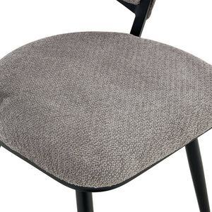 English Elm Set of 2 Chenille Tufted Dining Chairs with Metal Legs Modern Kitchen Seating Black,Gray W3875P370854