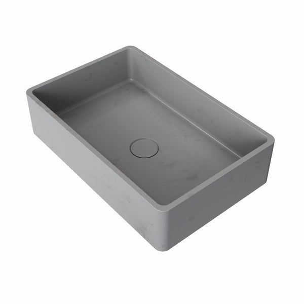 English Elm 19.68'' Rectangular Concrete Vessel Sink Matte Gray Above Counter Vanity Basin W1613P391578