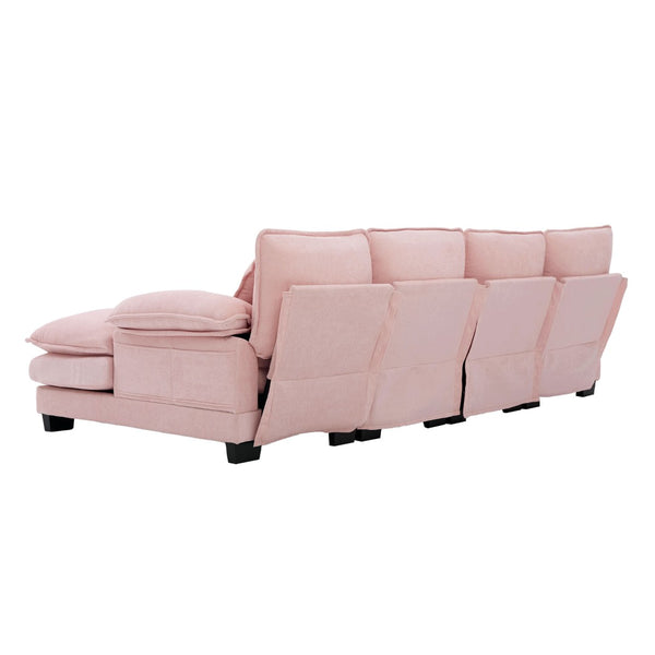 English Elm United We Win U-Shaped Modular Cloud Couch, 110" Chenille Sectional With Memory Foam & Storage W1568S00236-GIGA