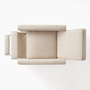 English Elm Christopher Knight Home® - Light Beige Linen Push Back Chair with Plush Padding, Ergonomic Recline, Durable Frame for Home Comfort 52422.00FLBEI