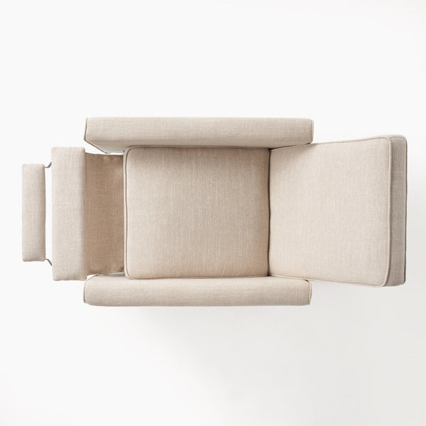 English Elm Christopher Knight Home® - Light Beige Linen Push Back Chair with Plush Padding, Ergonomic Recline, Durable Frame for Home Comfort 52422.00FLBEI
