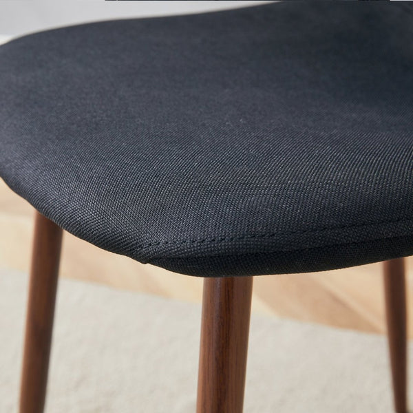 English Elm Table And Chair Set - Modern 49.6" Tempered Glass Dining Table With 4 Comfortable Black Linen Chairs W1151S03515-GIGA