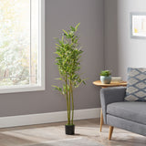 Christopher Knight Home® 130cm Pre-Potted Artificial Bamboo Plant for Calm Atmosphere, Evergreen Look - 26.50” W x 26.50” D x 74.00” H