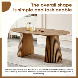 English Elm Wooden Oval Extendable Dining Table with Slatted Legs Seats up to Six Mid-century W3590P426263