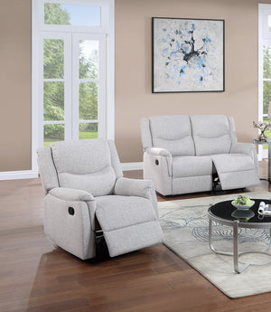English Elm Modern Burlap Textured 2 Piece Reclining Loveseat and Chair Set for Living Room Beige B011S02350