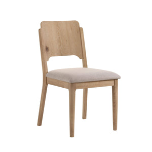 English Elm Aruk Upholstered Dining Chair Set Curved Back Tapered Wood Legs Transitional Style B056P417077