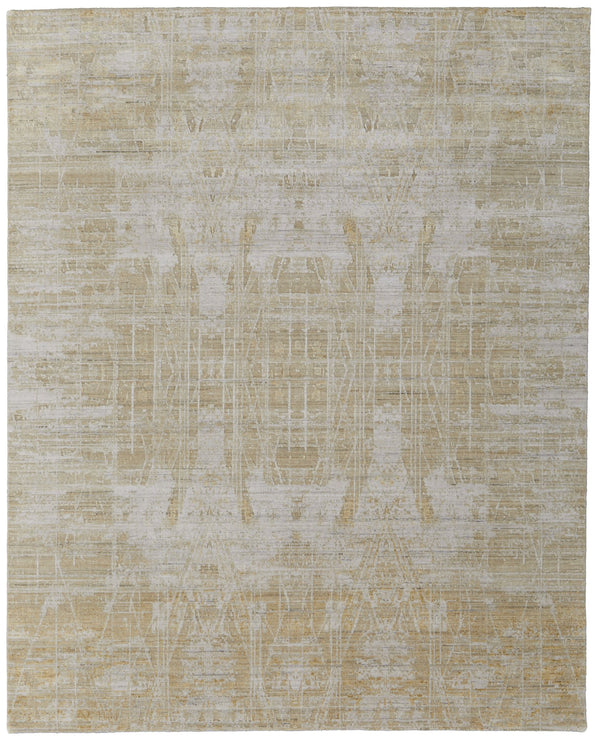 Feizy Rugs Eas69fpf Eastfield Modern Abstract Hand-loomed Viscose And Wool Rug - Artisanal Style For Any Space Yellow,Ivory,Gold Viscose,Wool Eas69fpfgldivyg00