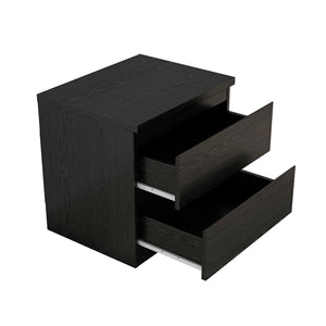 English Elm 19.7-inch Matte Finish Nightstand with Touch Release Drawers for Minimalist Bedrooms Black W3151P407884