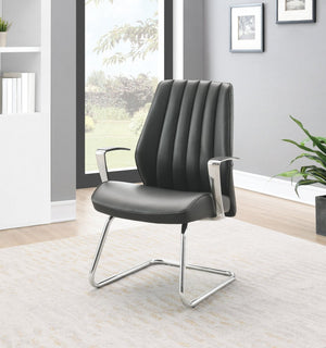 OSP Home Furnishings Sled Base Mid-back Visitor Chair with Chrome Frame and Antimicrobial Ergonomic Seating 62205C-R107