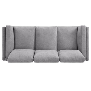 English Elm Modern Three Seat Chenille Sofa with Pocket Spring Cushions for Living Rooms Light Grey N763P351754R