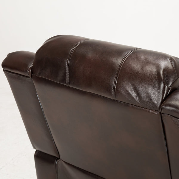 English Elm Charlotte Burnished Brown Leather Gel Glider Recliner - Stylish Comfort With Durable Design & Easy Recline B050P322572