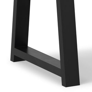 English Elm Whitley Solid Mango Wood Farmhouse Dining Table Trestle Base Seats Six Black B136P420749