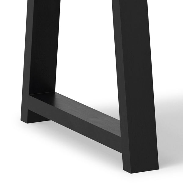English Elm Whitley Solid Mango Wood Farmhouse Dining Table Trestle Base Seats Six Black B136P420749