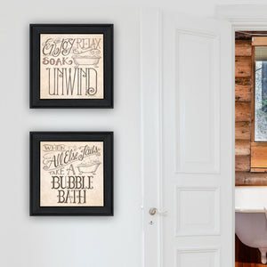 English Elm "soak & Unwind" Deb Strain 2-piece Framed Canvas Art Set for Spa Inspired Walls B06787812