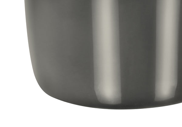 English Elm Lighting, Sculptural Dark Grey Ceramic Table Lamp with Ivory Shade Modern Accent B2710P461829