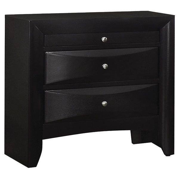English Elm Isabel Modern Black 5-Piece Bedroom Set with Platform Storage, Beveled Drawer Fronts & Silver Hardware B062S00971