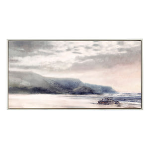 Madison Park Moody Coast Coastal Hand Embellished Landscape Framed Canvas Wall Art MP95C-0325 Blue/Pink