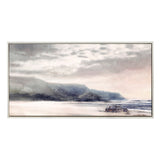 Moody Coast Coastal Hand Embellished Landscape Framed Canvas Wall Art