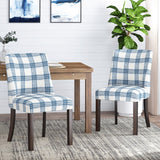 Christopher Knight Home® - Noble House - Harman Contemporary Upholstered Plaid Dining Chairs - Set of 2