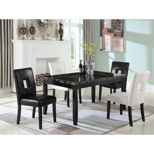 English Elm Shannon White Upholstered Dining Side Chair Set of 2 — Cutout Back, Plush Padding, Sturdy Wood Legs B062P344902