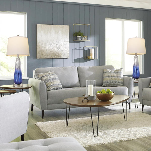 English Elm Table Lamps Set of 2 Purple Glass with Touch Control, 3-Level Dimmable Nightstand Lamps, USB A+C_ports W3355P337837