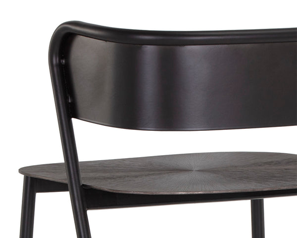 Sunpan Keanu Sleek Modern Barstool with Antique Brass Finish and Unique Starburst Design for Stylish Spaces Gunmetal