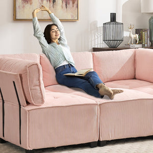 English Elm United We Win U-Shaped Modular Sectional Sofa With Reversible Chaise For Custom Living Room Comfort W1568S00154-GIGA