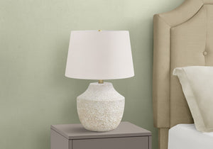 English Elm Lighting, 20" Modern Table Lamp With Cream Concrete Base & Ivory Shade For Stylish Home Decor B2710P220145