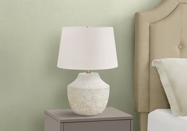 English Elm Lighting, 20" Modern Table Lamp With Cream Concrete Base & Ivory Shade For Stylish Home Decor B2710P220145