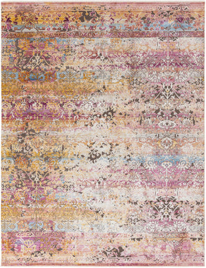 Unique Loom Deepa Arte Machine Made Floral / Botanical Rug Multi, Ivory/Gray/Pink/Violet/Orange/Light Blue/Yellow 9' 0" x 11' 8"