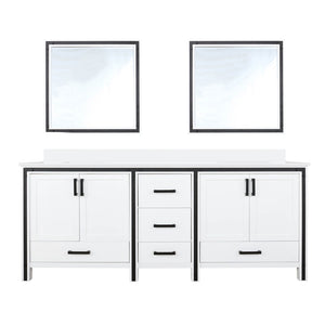 English Elm White Double Bath Vanity With Cultured Marble Top & Mirrors – Stylish Storage For Any Bathroom B2731S00939-GIGA