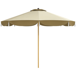 English Elm Outsunny 9 Foot Vented Market Umbrella Upf 50 Plus Polyester Shade for Patio Deck W2225P485591