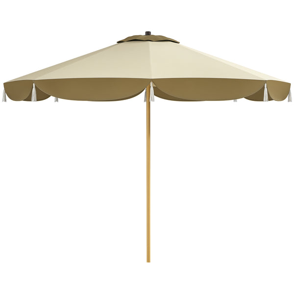 English Elm Outsunny 9 Foot Vented Market Umbrella Upf 50 Plus Polyester Shade for Patio Deck W2225P485591