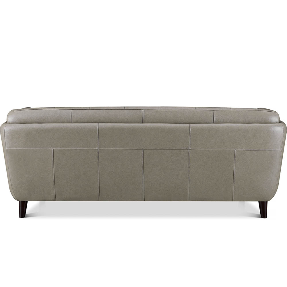 English Elm Solana Gray Leather Sofa with Top-Grain Seating, Pocket Coil Comfort, Kiln-Dried Frame Durability B2705P338091