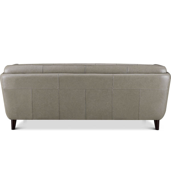 English Elm Solana Gray Leather Sofa with Top-Grain Seating, Pocket Coil Comfort, Kiln-Dried Frame Durability B2705P338091