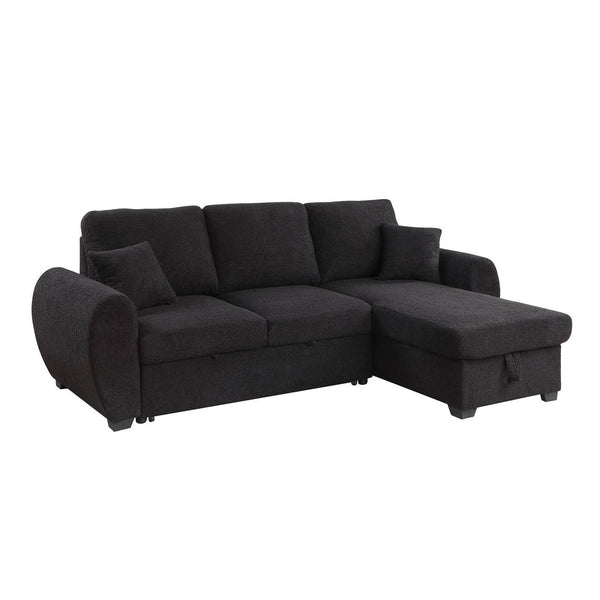 English Elm Teddy Plush Reversible Sleeper Sectional Sofa with Storage Chaise, Teddy Fleece Comfort & Easy Conversion B016S00053