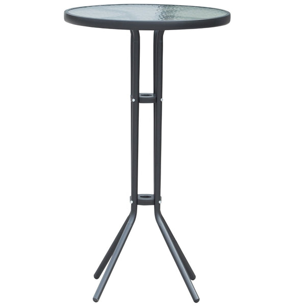 English Elm Outsunny 3-Piece Bar Height Bistro Set For 2 - Stylish Round Patio Table & Comfortable Chairs In Gray W2225P200884-GIGA