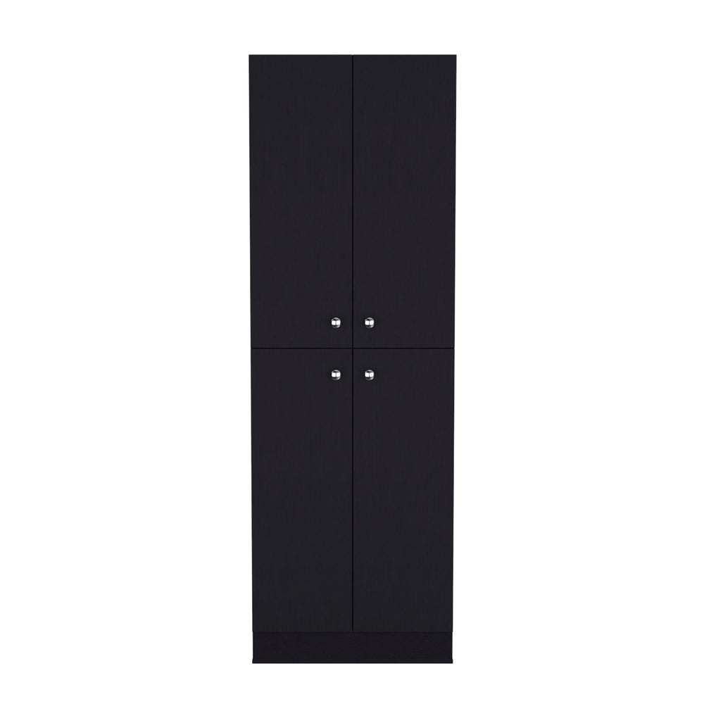 English Elm Lynch 71" Pantry Storage Cabinet Black – 4-Door Freestanding Cupboard, 5 Adjustable Shelves, Multiroom Use B200P188841