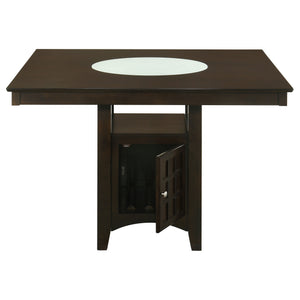 English Elm Tolland Counter-Height Cappuccino Dining Table with 1-Door Storage, Lazy Susan & Seating for Eight B062S00798