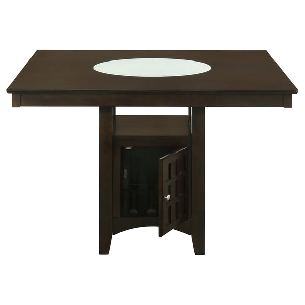 English Elm Tolland Counter-Height Cappuccino Dining Table with 1-Door Storage, Lazy Susan & Seating for Eight B062S00798