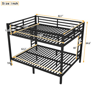 English Elm Metal Queen Over Queen Bunk Bed For Teens & Adults - Sturdy, Space-Saving, Noise-Reducing Design! W1580S00488