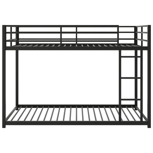 English Elm Twin Over Twin Metal Bunk Bed Low Profile with Full Guardrail Ladder Quiet Steel Frame Sturdy Support Black MF285535AAB