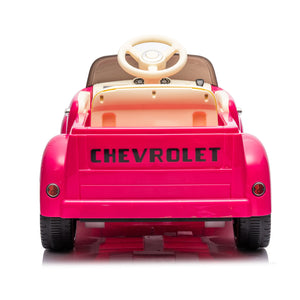 English Elm 12v Chevrolet 3100 Licensed Vintage Pickup Ride on Truck with Led Lights and Parent Remote Pink W1578P214161